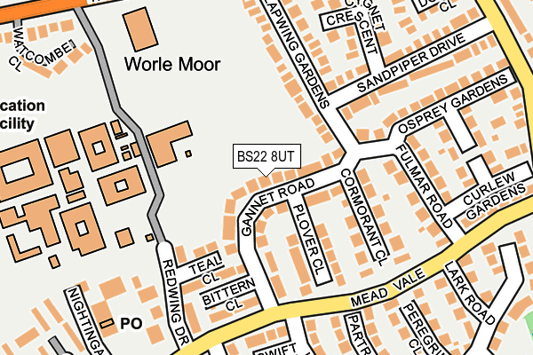 BS22 8UT map - OS OpenMap – Local (Ordnance Survey)