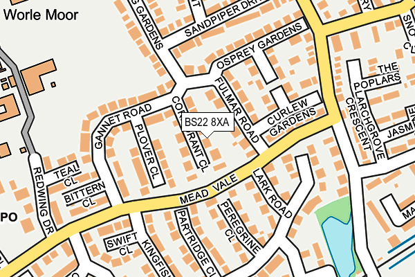 BS22 8XA map - OS OpenMap – Local (Ordnance Survey)