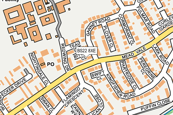 BS22 8XE map - OS OpenMap – Local (Ordnance Survey)