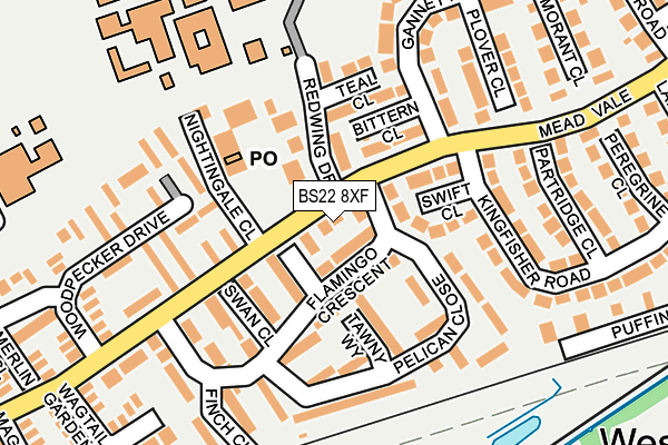 BS22 8XF map - OS OpenMap – Local (Ordnance Survey)