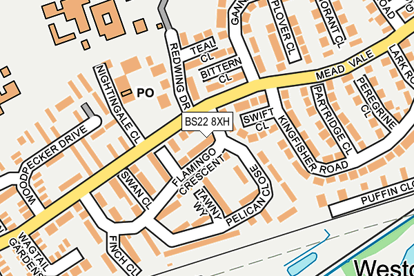 BS22 8XH map - OS OpenMap – Local (Ordnance Survey)