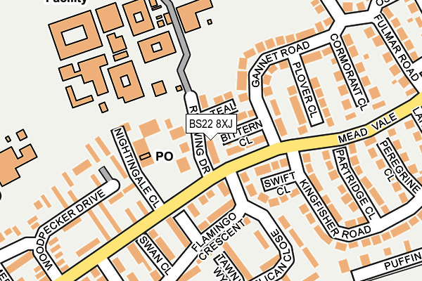 BS22 8XJ map - OS OpenMap – Local (Ordnance Survey)