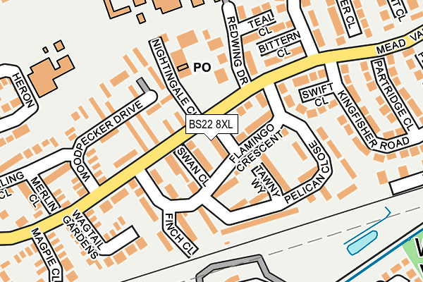 BS22 8XL map - OS OpenMap – Local (Ordnance Survey)