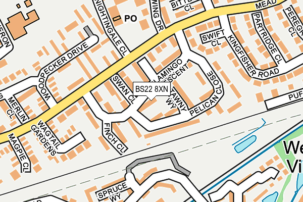 BS22 8XN map - OS OpenMap – Local (Ordnance Survey)