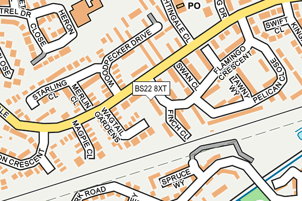 BS22 8XT map - OS OpenMap – Local (Ordnance Survey)