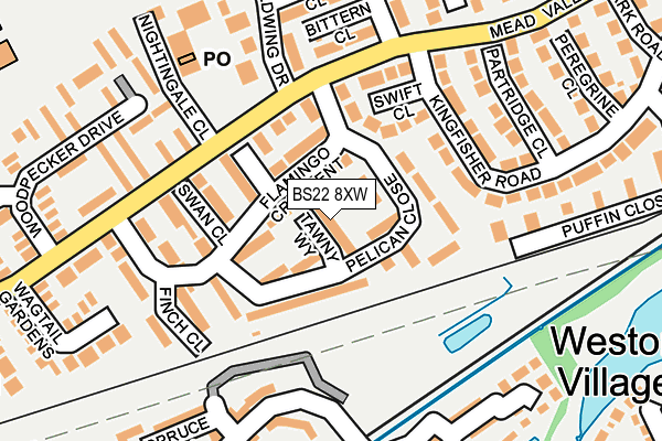 BS22 8XW map - OS OpenMap – Local (Ordnance Survey)