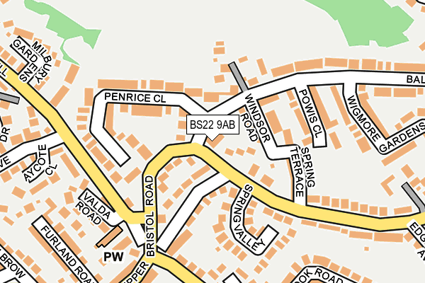 BS22 9AB map - OS OpenMap – Local (Ordnance Survey)