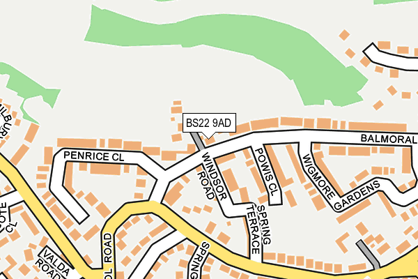 BS22 9AD map - OS OpenMap – Local (Ordnance Survey)