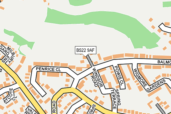 BS22 9AF map - OS OpenMap – Local (Ordnance Survey)