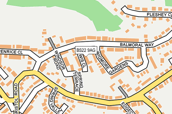 BS22 9AG map - OS OpenMap – Local (Ordnance Survey)