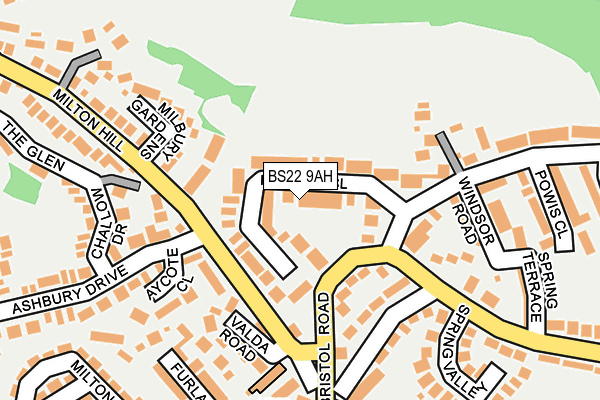 BS22 9AH map - OS OpenMap – Local (Ordnance Survey)