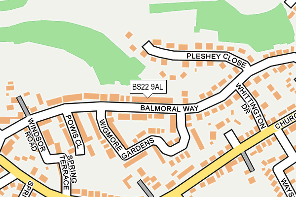 BS22 9AL map - OS OpenMap – Local (Ordnance Survey)