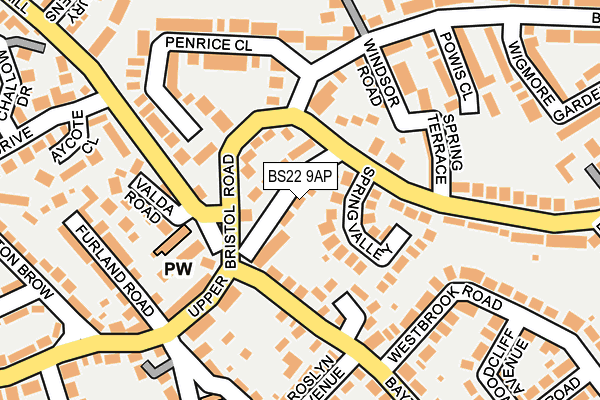 BS22 9AP map - OS OpenMap – Local (Ordnance Survey)