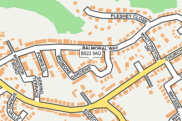 BS22 9AQ map - OS OpenMap – Local (Ordnance Survey)