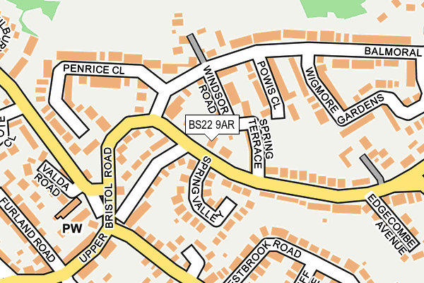 BS22 9AR map - OS OpenMap – Local (Ordnance Survey)