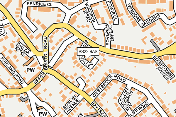 BS22 9AS map - OS OpenMap – Local (Ordnance Survey)