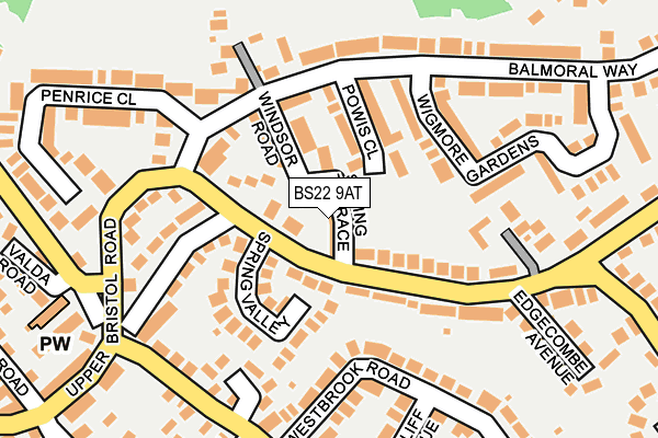 BS22 9AT map - OS OpenMap – Local (Ordnance Survey)