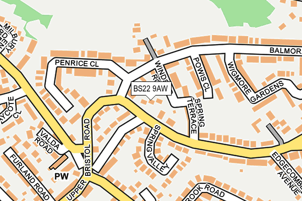 BS22 9AW map - OS OpenMap – Local (Ordnance Survey)
