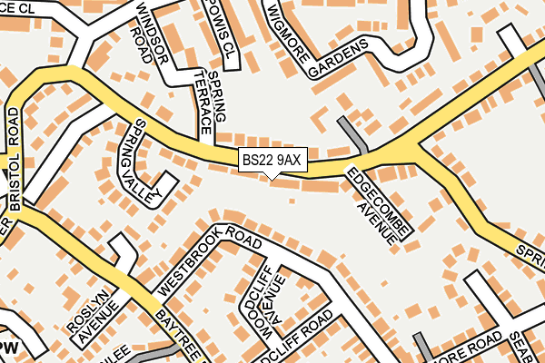BS22 9AX map - OS OpenMap – Local (Ordnance Survey)
