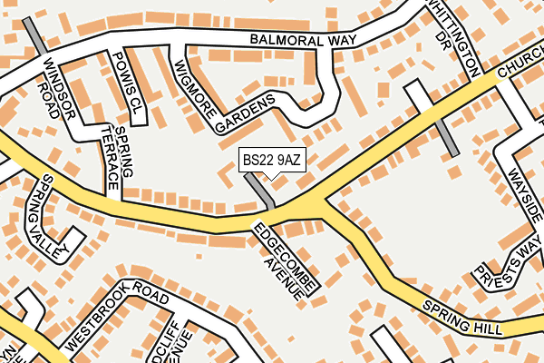 BS22 9AZ map - OS OpenMap – Local (Ordnance Survey)