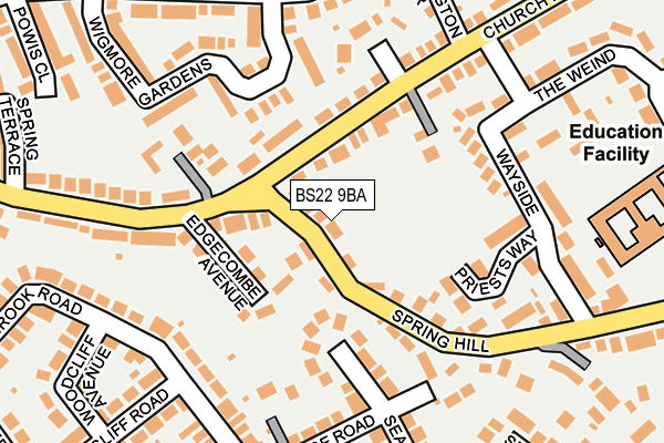 BS22 9BA map - OS OpenMap – Local (Ordnance Survey)