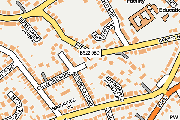 BS22 9BD map - OS OpenMap – Local (Ordnance Survey)