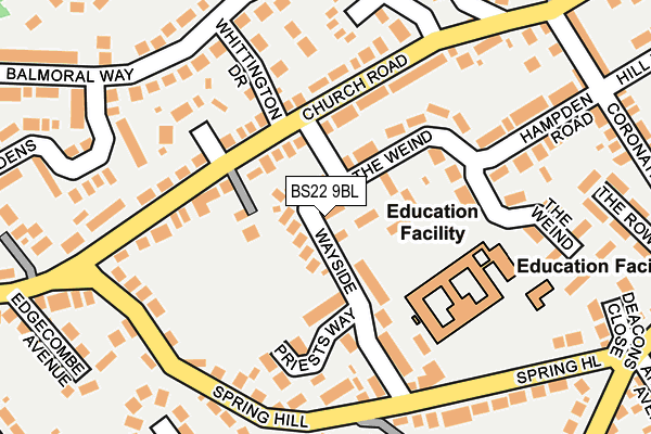 BS22 9BL map - OS OpenMap – Local (Ordnance Survey)