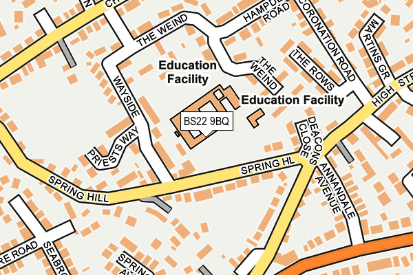 BS22 9BQ map - OS OpenMap – Local (Ordnance Survey)