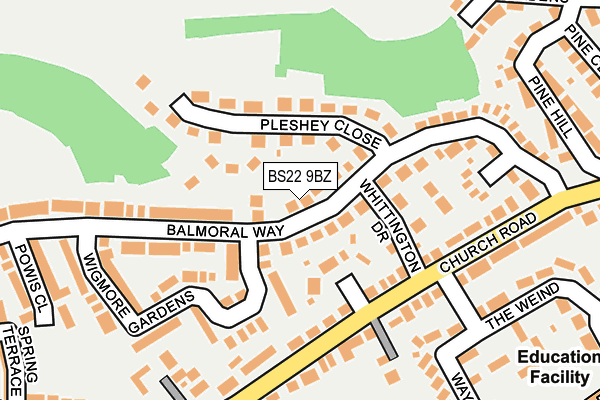 BS22 9BZ map - OS OpenMap – Local (Ordnance Survey)