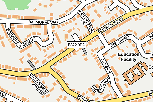 BS22 9DA map - OS OpenMap – Local (Ordnance Survey)