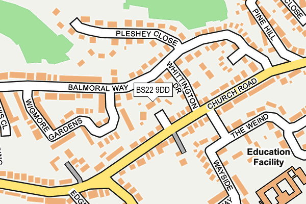 BS22 9DD map - OS OpenMap – Local (Ordnance Survey)
