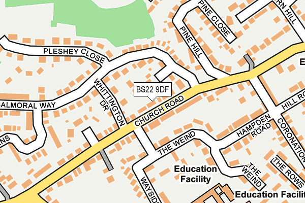 BS22 9DF map - OS OpenMap – Local (Ordnance Survey)