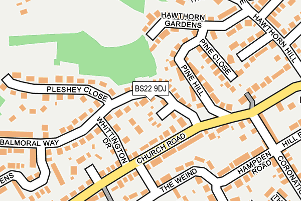 BS22 9DJ map - OS OpenMap – Local (Ordnance Survey)