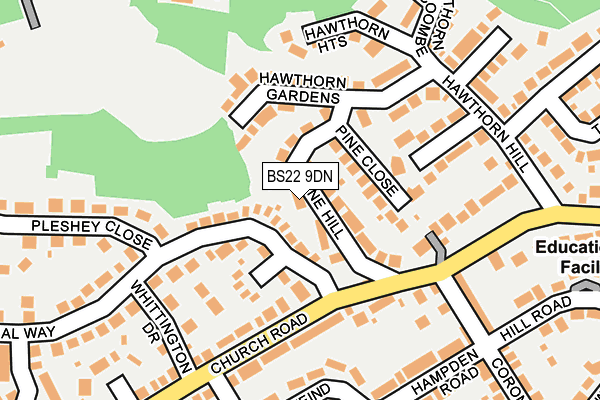 BS22 9DN map - OS OpenMap – Local (Ordnance Survey)