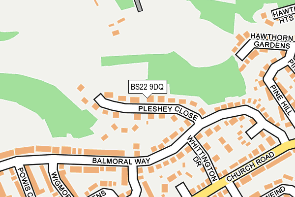 BS22 9DQ map - OS OpenMap – Local (Ordnance Survey)