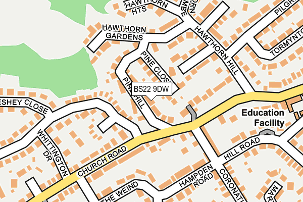BS22 9DW map - OS OpenMap – Local (Ordnance Survey)