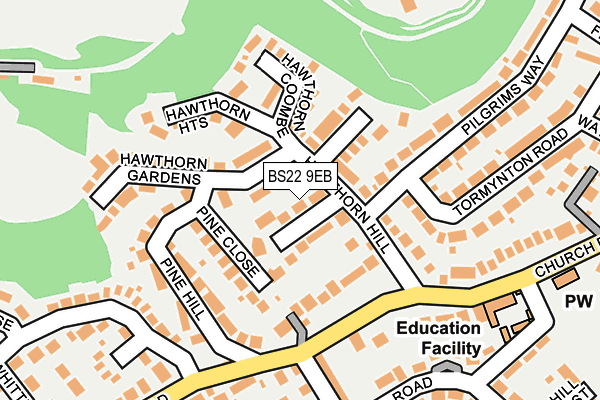 BS22 9EB map - OS OpenMap – Local (Ordnance Survey)