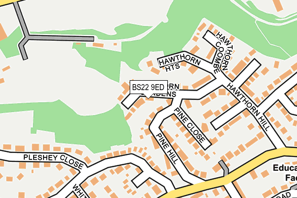 BS22 9ED map - OS OpenMap – Local (Ordnance Survey)