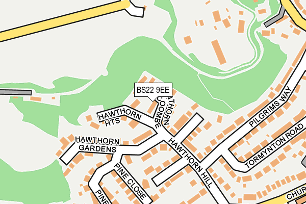 BS22 9EE map - OS OpenMap – Local (Ordnance Survey)