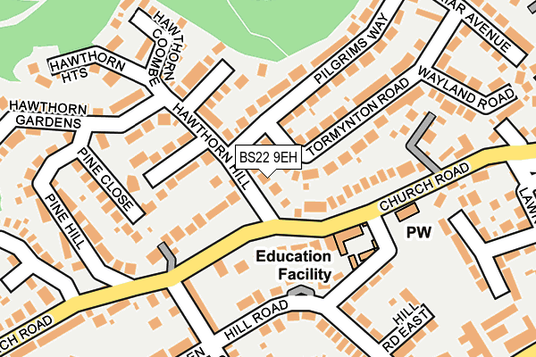 BS22 9EH map - OS OpenMap – Local (Ordnance Survey)