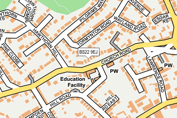 BS22 9EJ map - OS OpenMap – Local (Ordnance Survey)