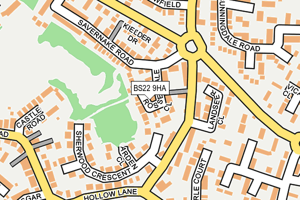 BS22 9HA map - OS OpenMap – Local (Ordnance Survey)