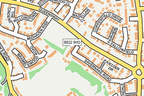 BS22 9HG map - OS OpenMap – Local (Ordnance Survey)