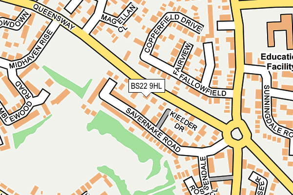 BS22 9HL map - OS OpenMap – Local (Ordnance Survey)