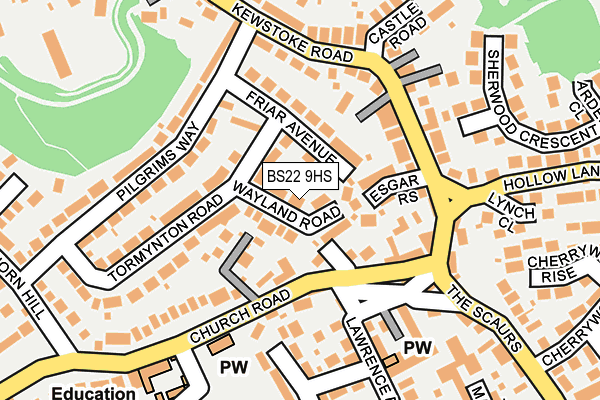 BS22 9HS map - OS OpenMap – Local (Ordnance Survey)