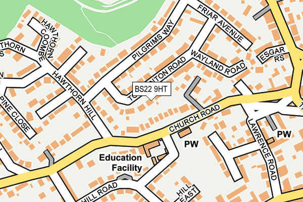 BS22 9HT map - OS OpenMap – Local (Ordnance Survey)