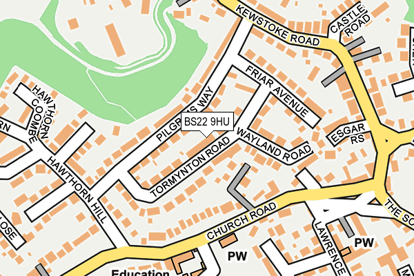 BS22 9HU map - OS OpenMap – Local (Ordnance Survey)