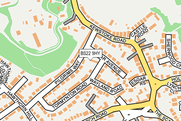 BS22 9HY map - OS OpenMap – Local (Ordnance Survey)