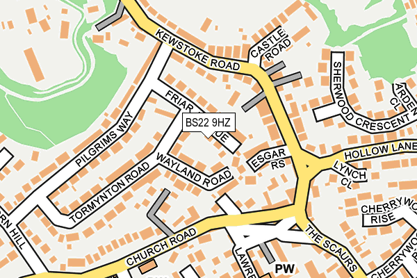BS22 9HZ map - OS OpenMap – Local (Ordnance Survey)