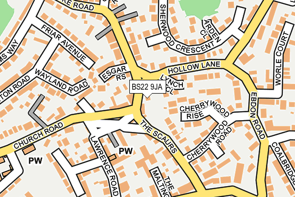 BS22 9JA map - OS OpenMap – Local (Ordnance Survey)